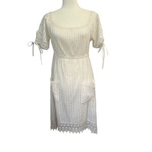 W118 by Walter Baker white dress cottagecore boho peasant engagement size 8 New